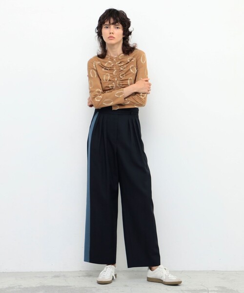 「BACCA」 パンツ 34 ネイビー レディース_画像2
