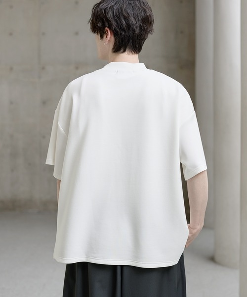 ASTRONOMY tシャツ 防シワ/抗ピリング ポンチモックネック半袖