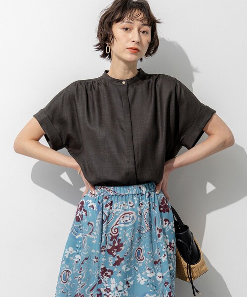 23区（ニジュウサンク） リネンシャツ ブラウス シャツ 半袖 リネン