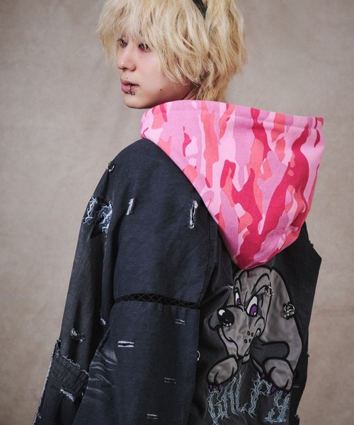 GALFY（ガルフィー） 甚平 浴衣 バチバチピアス甚平/デニム甚平