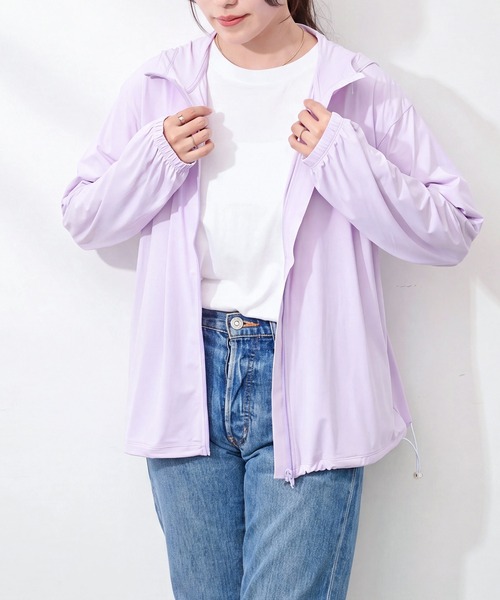 25ss Sサイズ　FILA　テニスウェア　ジップアップパーカー　薄紫 FILA（フィラ） パーカー 冷感 「FILA」FILA 接触冷感 UV パーカー