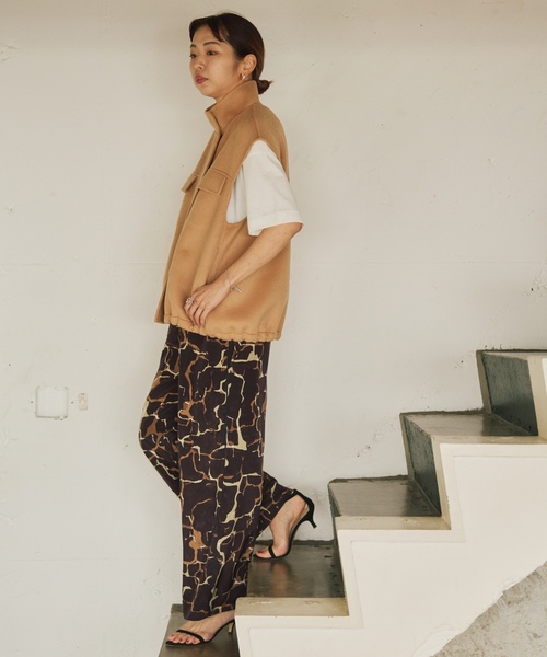 「VERMEIL par iena」 イージーパンツ 36 ブラウン レディース_画像4