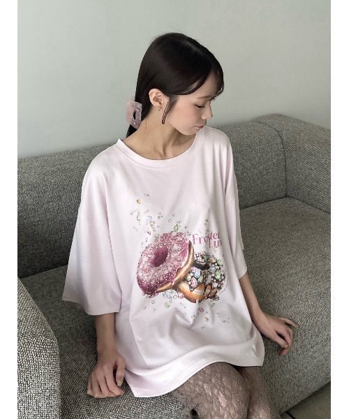 SNIDEL HOME パジャマ ルームウェア ビジュードーナッツTシャツ