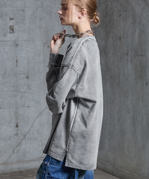 「SERACE」 長袖Tシャツ S グレー メンズ_画像3
