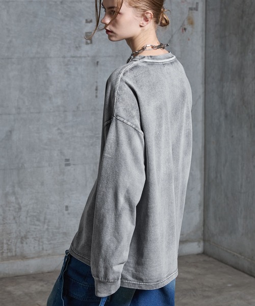 「SERACE」 長袖Tシャツ S グレー メンズ_画像4