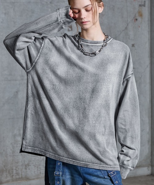 「SERACE」 長袖Tシャツ S グレー メンズ_画像8