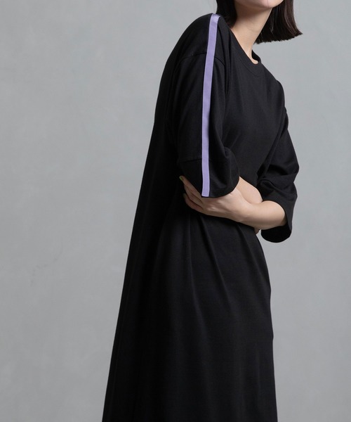「MARECHAL TERRE」 半袖ワンピース MEDIUM ライトグレー レディース_画像2
