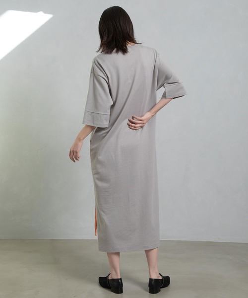 「MARECHAL TERRE」 半袖ワンピース MEDIUM ライトグレー レディース_画像4