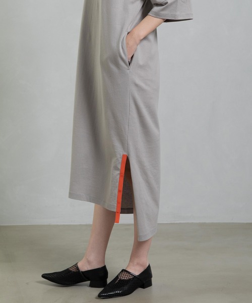 「MARECHAL TERRE」 半袖ワンピース MEDIUM ライトグレー レディース_画像5