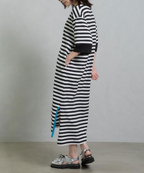 「MARECHAL TERRE」 半袖ワンピース MEDIUM ライトグレー レディース_画像9
