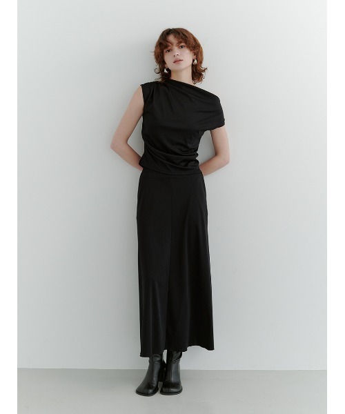 Mila Owen シルキータッチトップス×スカートSET UP Mila Owen（ミラオーウェン） ワンピース シルキータッチトップス