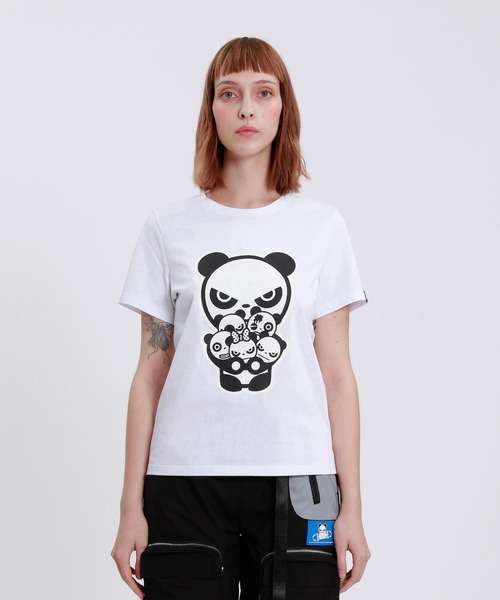tシャツ HIPANDA ハイパンダ レディース パンダファミリー ビッグプリント 半袖Tシャツ レディース