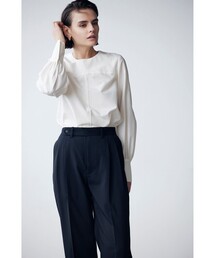Demi-Luxe BEAMS◆半袖ブラウス/38/コットン/KHK/無地/64-01-0039-152 Demi-Luxe BEAMS(デミルクスビームス) / 半袖ブラウス