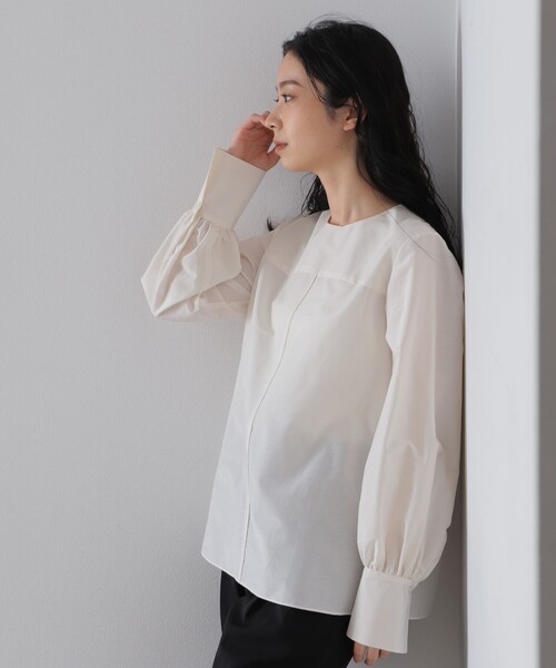 「Demi-Luxe BEAMS」 長袖ブラウス ONE SIZE ホワイト レディース Demi-Luxe BEAMS ブラウス シャツ 「セレモニー・フォーマル