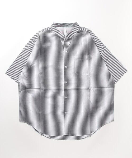 ブラウス シャツ 韓国ファッション バンドカラービッグシルエットシャツ レディース THISIS ブラウス シャツ ビッグシルエット バンドカラーシャツ