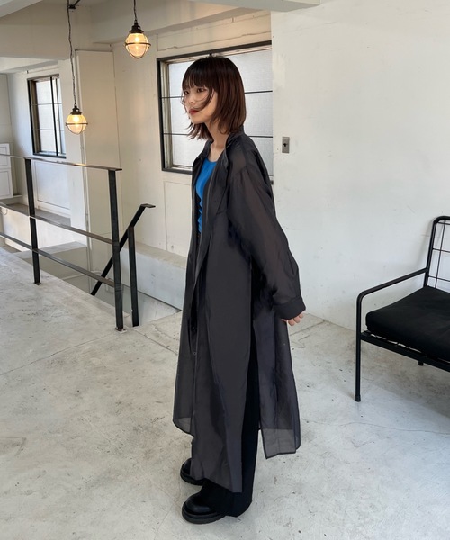 ワンピース サイドスリットシアーシャツワンピース : ZOZOTOWN Yahoo