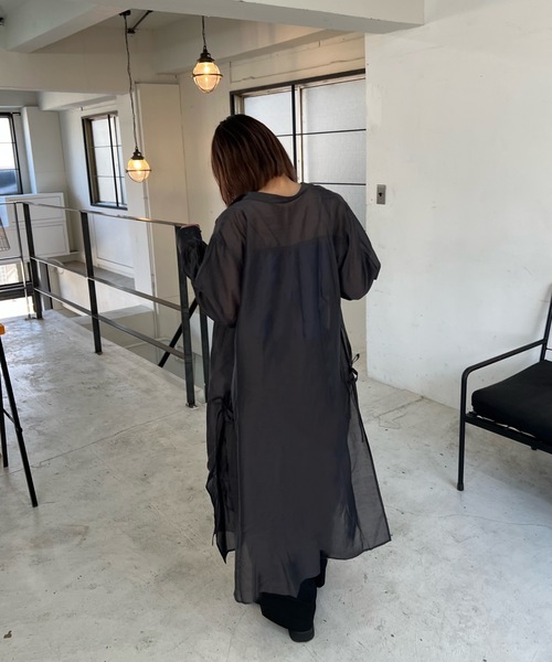 【HYKE】ハイク シアー シャツワンピース サイドスリット ワンピース サイドスリットシアーシャツワンピース : ZOZOTOWN