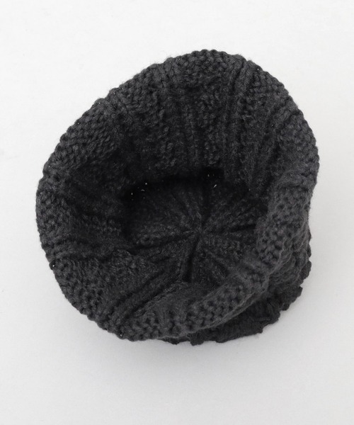Basiquenti ニット帽 ニットキャップ ウールミックス ケーブル編み