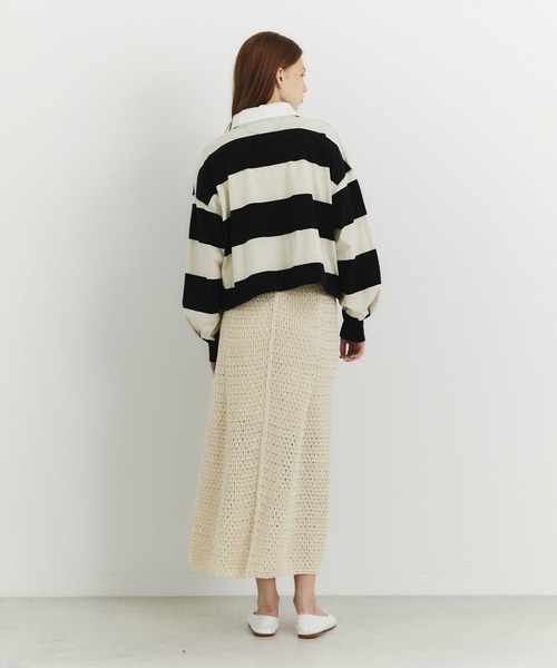 unfil スカート アンフィル / double honeycomb mesh knit skirt