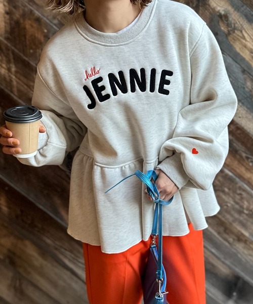 Sayaka【新品・未使用】タックスリーブペプラムスウェット ADAM ET ROPÉ FEMME(アダム エ ロペ ファム) / 【サステナブル・WEB