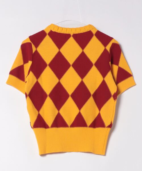ニット セーター WOMENS アーガイル半袖ニットセーター レディース_15