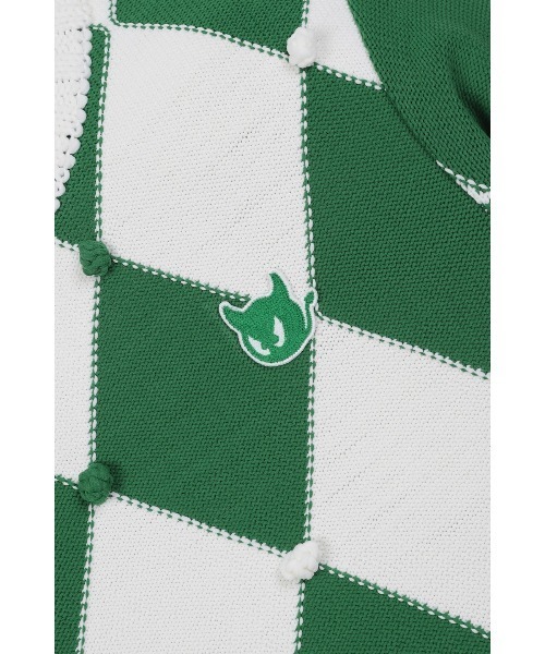 ニット セーター WOMENS アーガイル半袖ニットセーター レディース_5