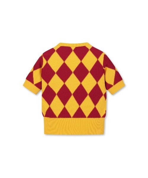 ニット セーター WOMENS アーガイル半袖ニットセーター レディース_9