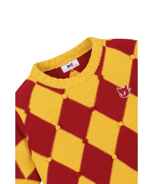 ニット セーター WOMENS アーガイル半袖ニットセーター レディース_10