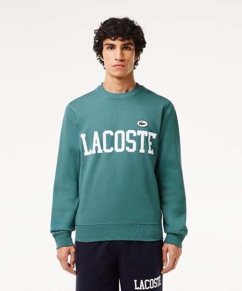 LACOSTE フロッキーロゴスウェットシャツ ラコステ LACOSTE 【EC限定】フロッキーオーバルクロッククルー