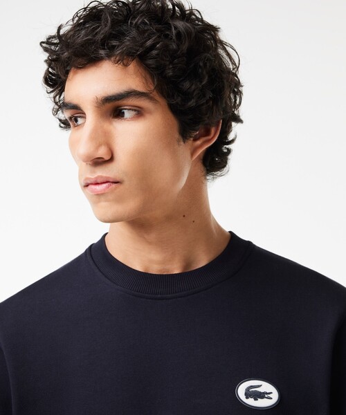 LACOSTE トレーナー スウェット フロッキーカレッジロゴクルー
