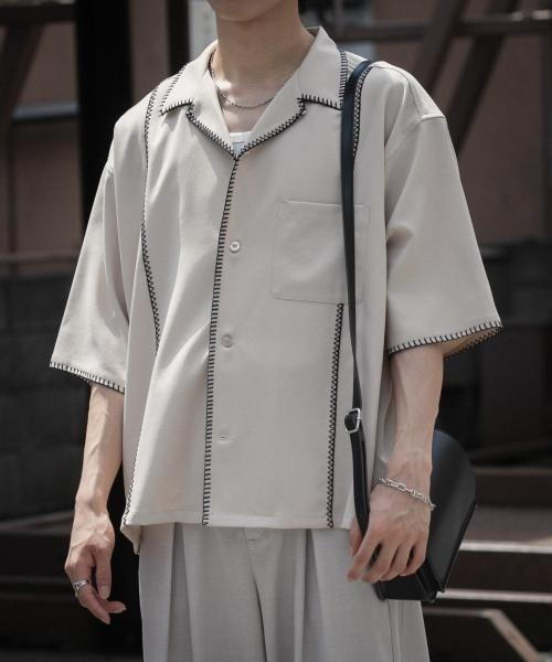 SENSE OF PLACE by URBAN RESEARCH シャツ ブランケットステッチ