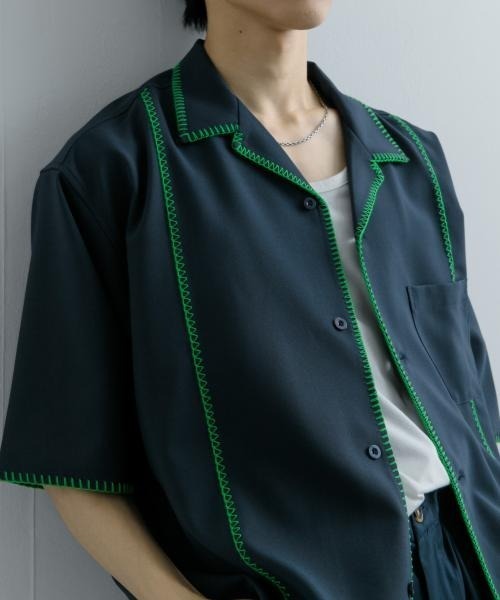 SENSE OF PLACE by URBAN RESEARCH シャツ ブランケットステッチ