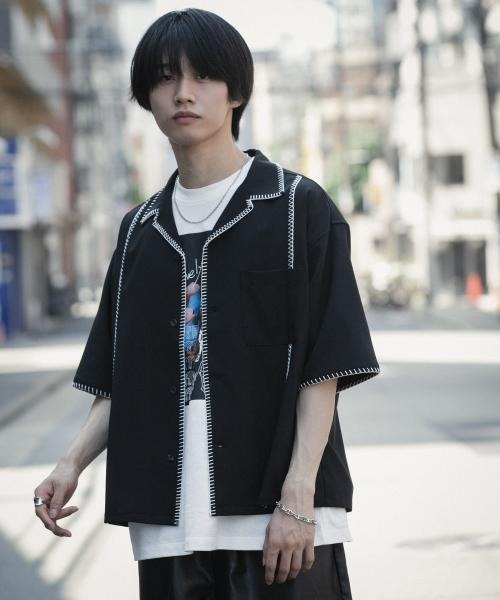 SENSE OF PLACE by URBAN RESEARCH シャツ ブランケットステッチ