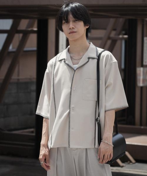 SENSE OF PLACE by URBAN RESEARCH シャツ ブランケットステッチ