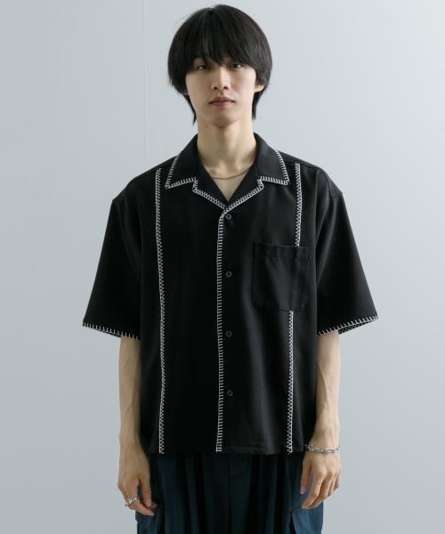 入園入学祝い SENSE OF ブランケットステッチ シャツ RESEARCH URBAN by PLACE メンズウェア