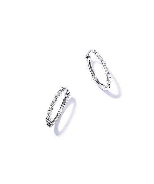 ピアス 「les bonbon」hoop diamond pierce / フープダイヤモンド ピアス レディースの画像