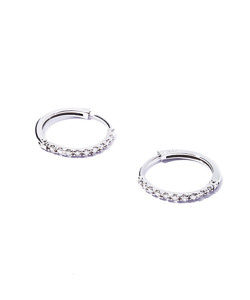 ピアス 「les bonbon」hoop diamond pierce / フープダイヤモンド ピアス レディースの画像
