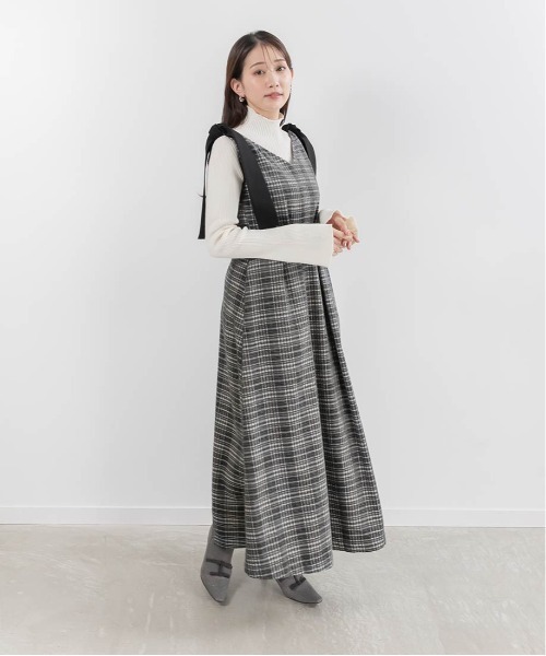RANDA ワンピース RANDA ワンピース モノトーンビックチェック柄ワンピース
