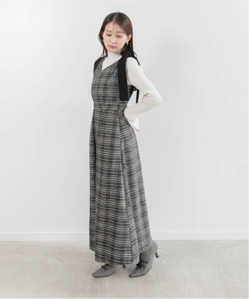 RANDA ワンピース モノトーンビックチェック柄ワンピース