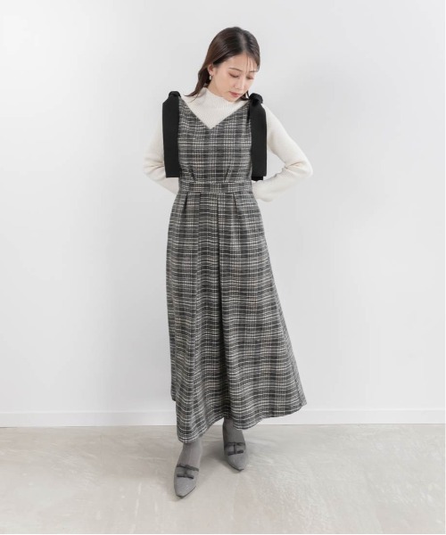 RANDA ワンピース RANDA ワンピース モノトーンビックチェック柄ワンピース
