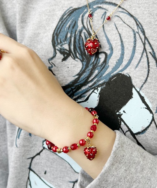 【ANNA SUI】未装着 薔薇 ローズ ピアス ＆ ブレスレット セット ANNA SUI】未装着 薔薇 ローズ ピアス ＆ ブレスレット セット
