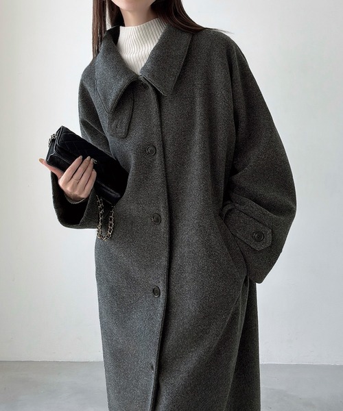 Meiru ステンカラーコート コート ルーズステンカラーコート