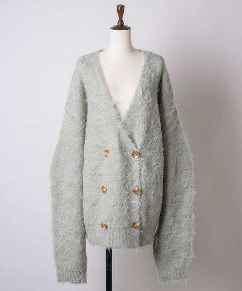 Mohair Like Knit Cardigan カーディガン igi カーディガン DOUBLE BREASTED MOHAIR LIKE CARDIGAN／モヘア