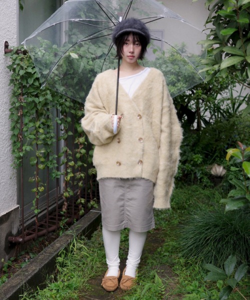 igi カーディガン DOUBLE BREASTED MOHAIR LIKE CARDIGAN／モヘア