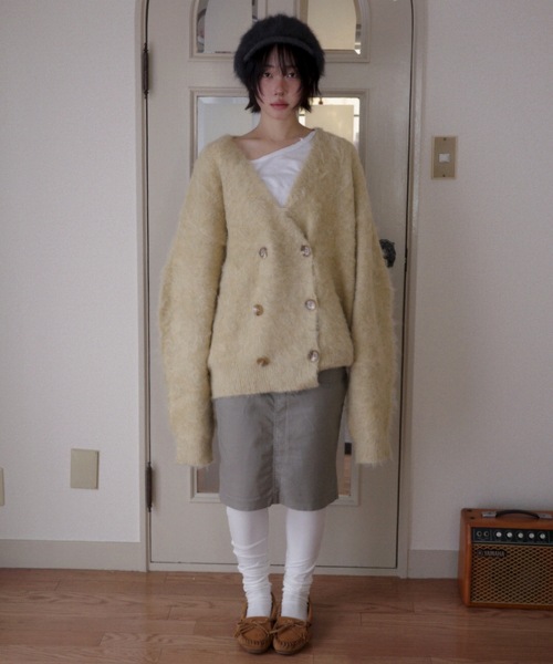 igi カーディガン DOUBLE BREASTED MOHAIR LIKE CARDIGAN／モヘア
