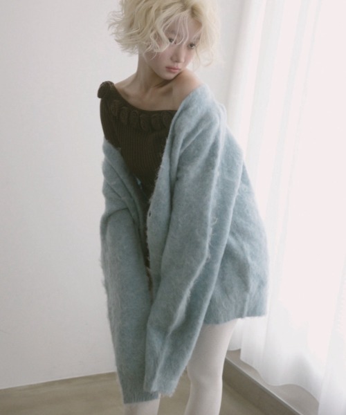 igi カーディガン DOUBLE BREASTED MOHAIR LIKE CARDIGAN／モヘア