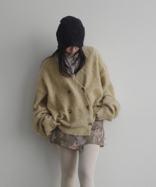 igi カーディガン DOUBLE BREASTED MOHAIR LIKE CARDIGAN／モヘア