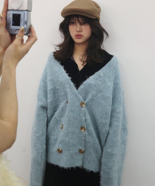 igi カーディガン DOUBLE BREASTED MOHAIR LIKE CARDIGAN／モヘア