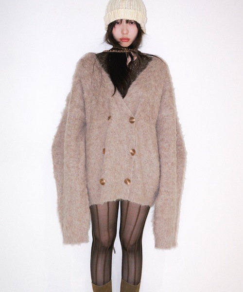 igi カーディガン DOUBLE BREASTED MOHAIR LIKE CARDIGAN