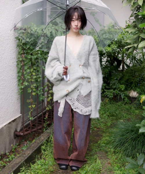 igi カーディガン DOUBLE BREASTED MOHAIR LIKE CARDIGAN／モヘア